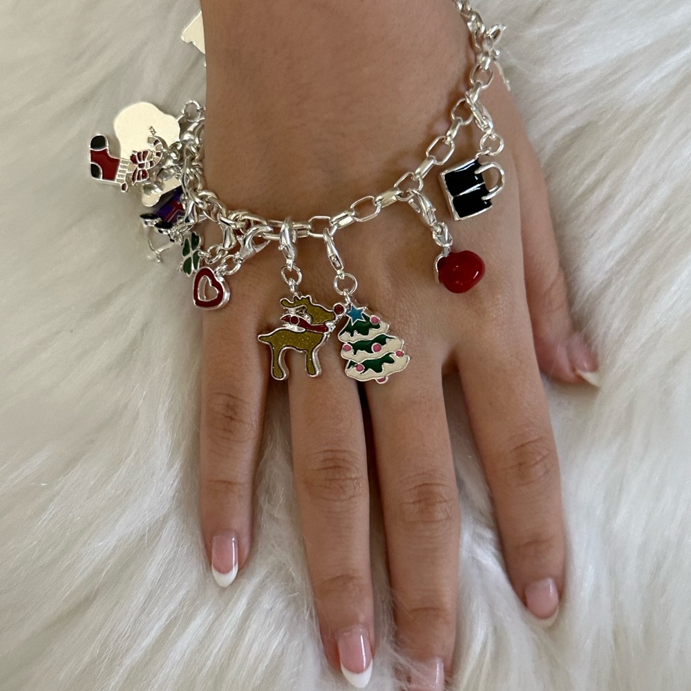 925 sterling Silver Charm Christmas Bracelet